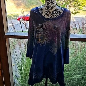 Peacock print top